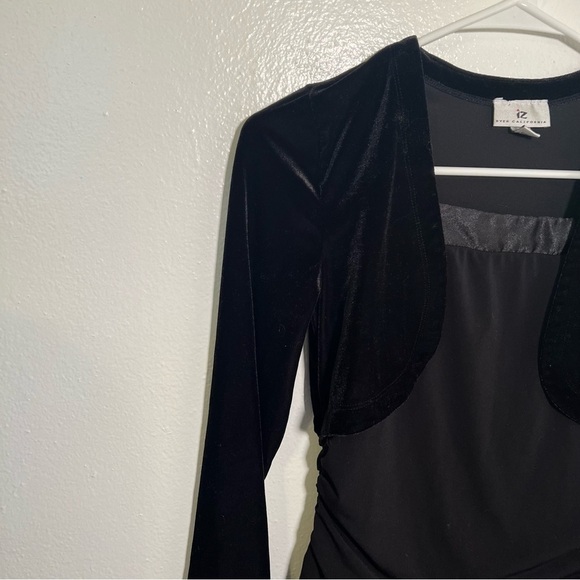 IZByer Formal Dress Black Silver Metallic Dots Velvet - Picture 5 of 11